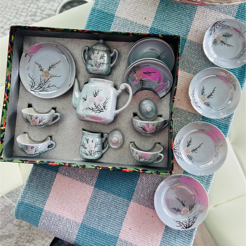 Vintage 1950’s The Little Hostess Porcelain Tea Set Occupied Japan Original Box